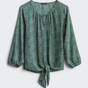 Front Tie long sleeve blouse